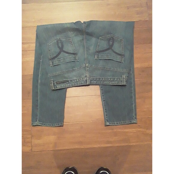 Calvin Klein Shape Women's Jeans Straight Size 8 Light Wash High Rise Cropped - Picture 4 of 4